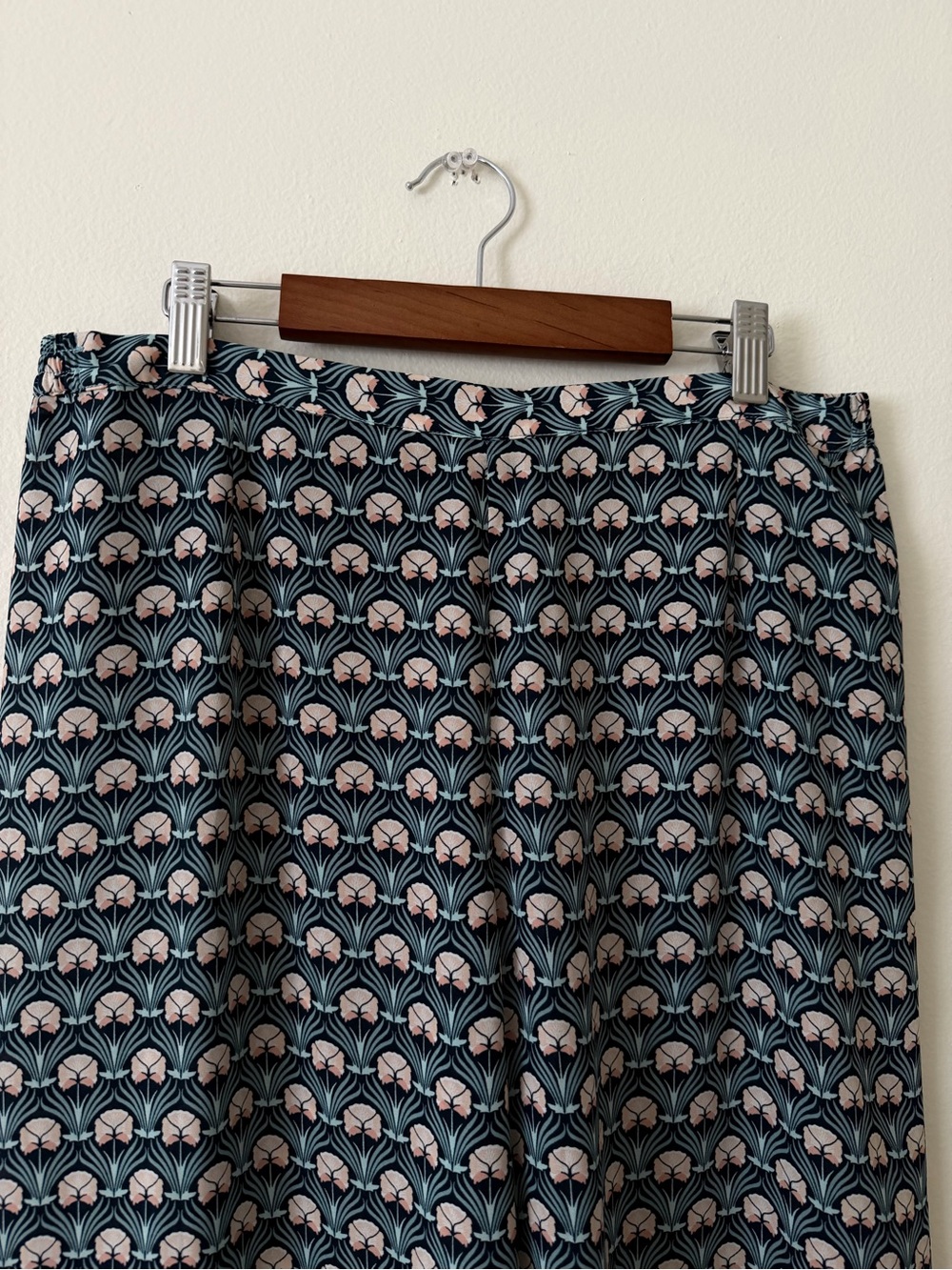 Paper Crown Navy and Blush Shell-Print Maxi Skirt - Picture 9 of 9